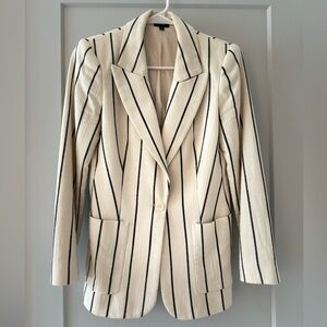 Express Cream Blazer with Black Pinstripes